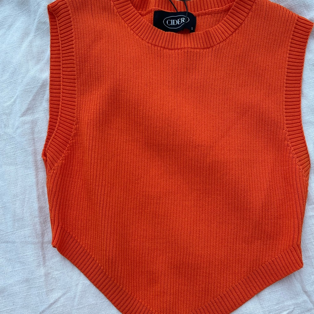 Orange knitted crop top